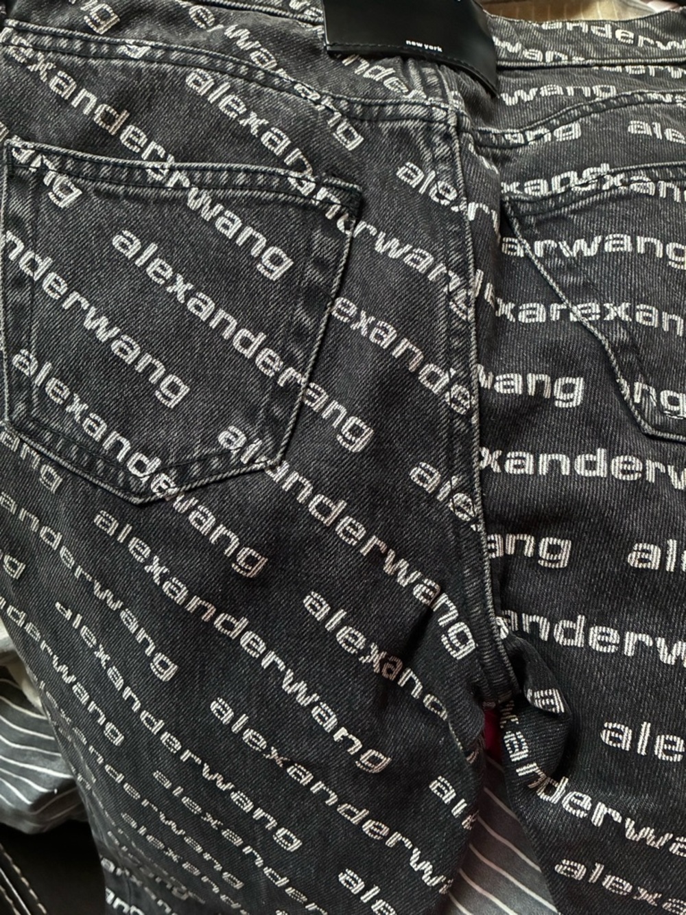 Alexander Wang Black Logo-Print Skinny Jeans